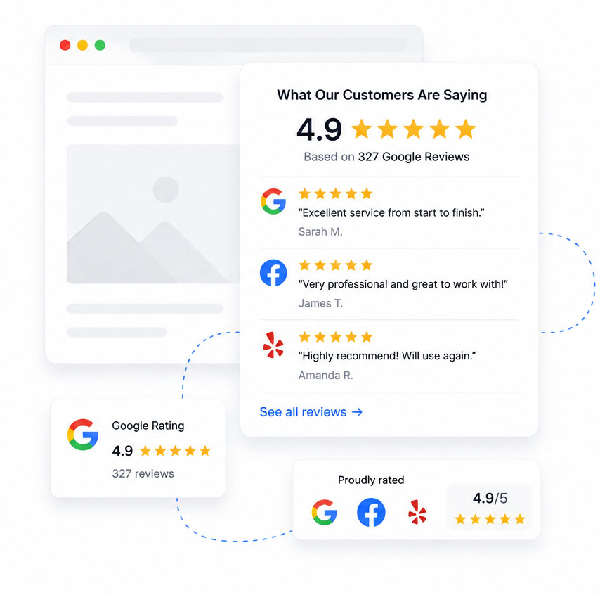 Showcase your best reviews. Build Trust.
