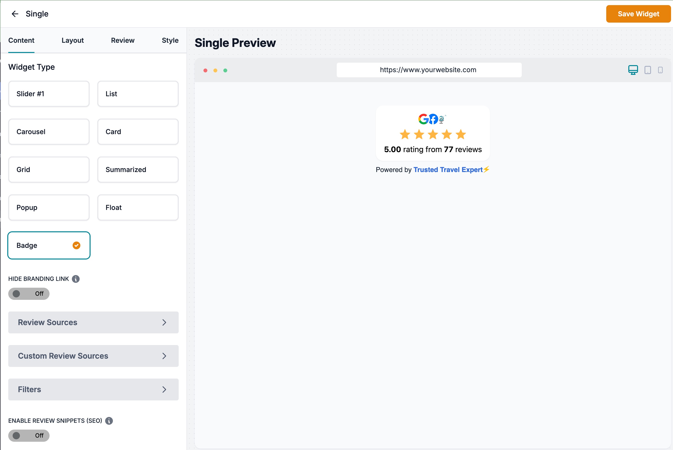 Reviews Badge