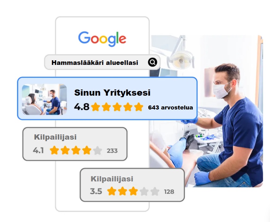 Enemmän arvosteluja. Vähemmän vaivaa.